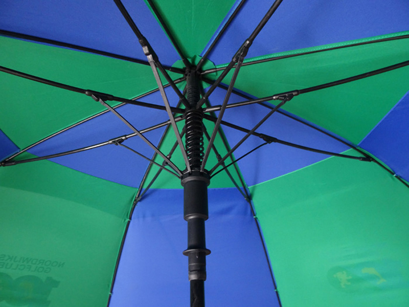 Green and Blue Match Color Club Double Wind Vented Golf Umbrella Price