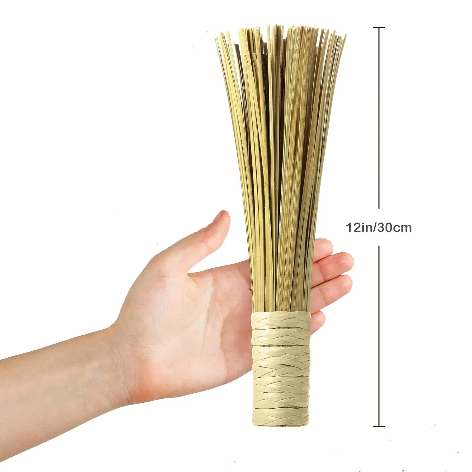 12 Inch Wok Brush Cleaning and Egg Beater Bamboo Brush
