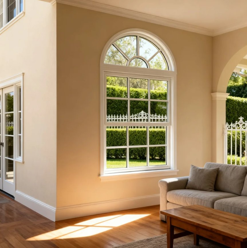 Modern Wooden Single Hung Window Double Glazing Window