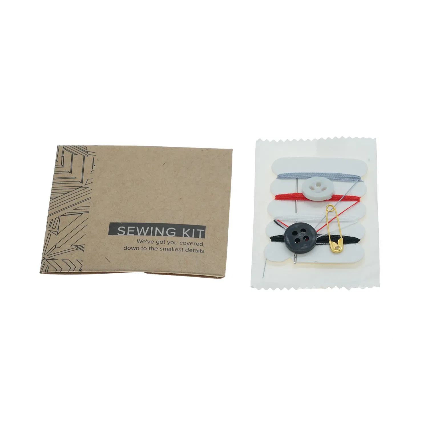 Sewing Kits in Kraft Box with Hotel Amenities for Guest Room