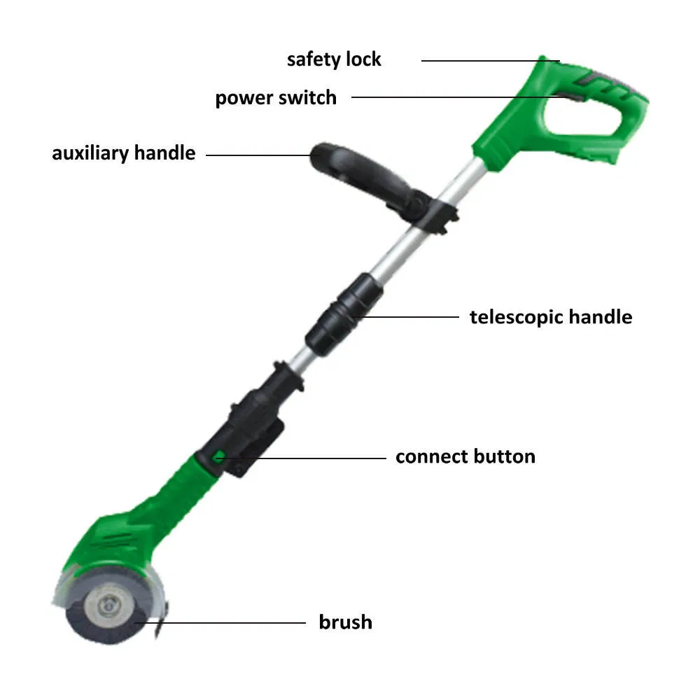 21V Cordless Battery Power Moss Remover Grass Cleaner Weed Sweeper