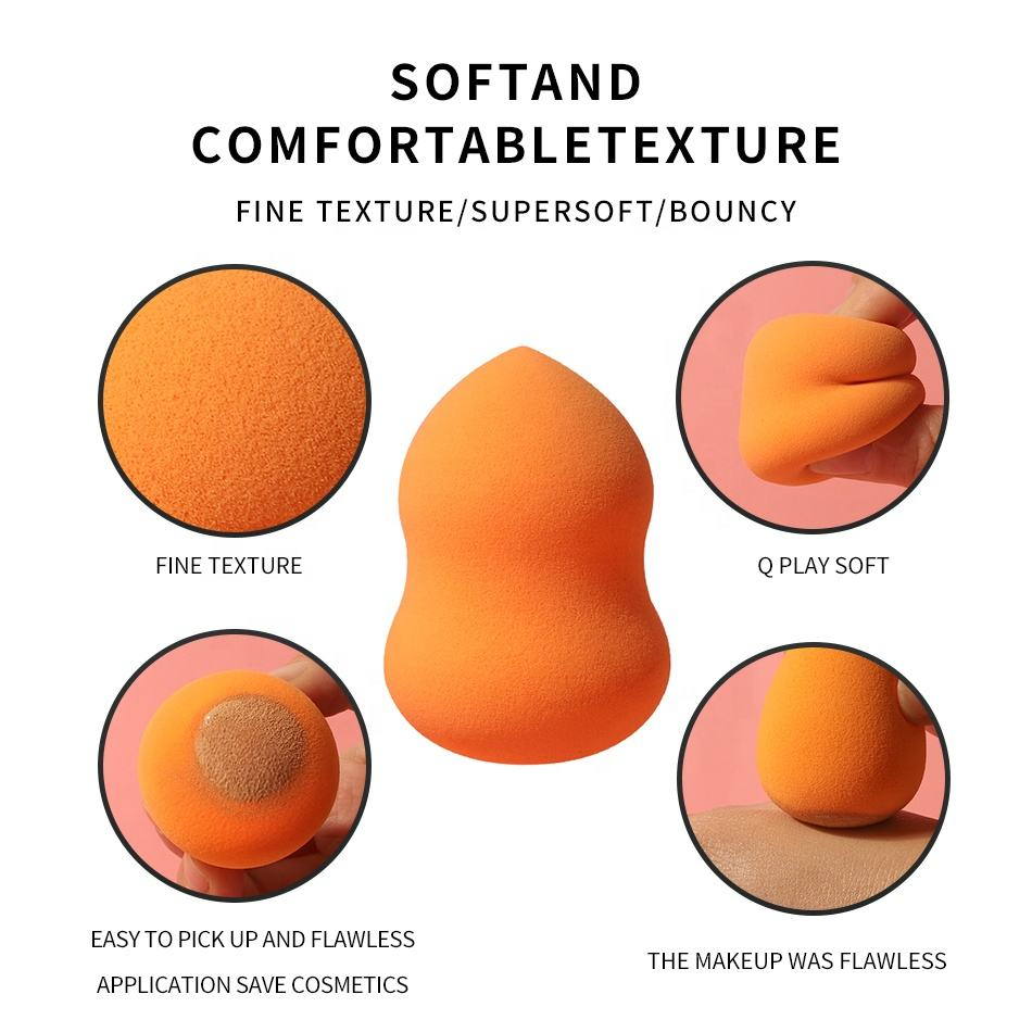 Drop Tear Powder Puff Private Label Latex Free Foundation Black Pink Cosmetics Egg Custom Logo Beauty Makeup Blender Sponge