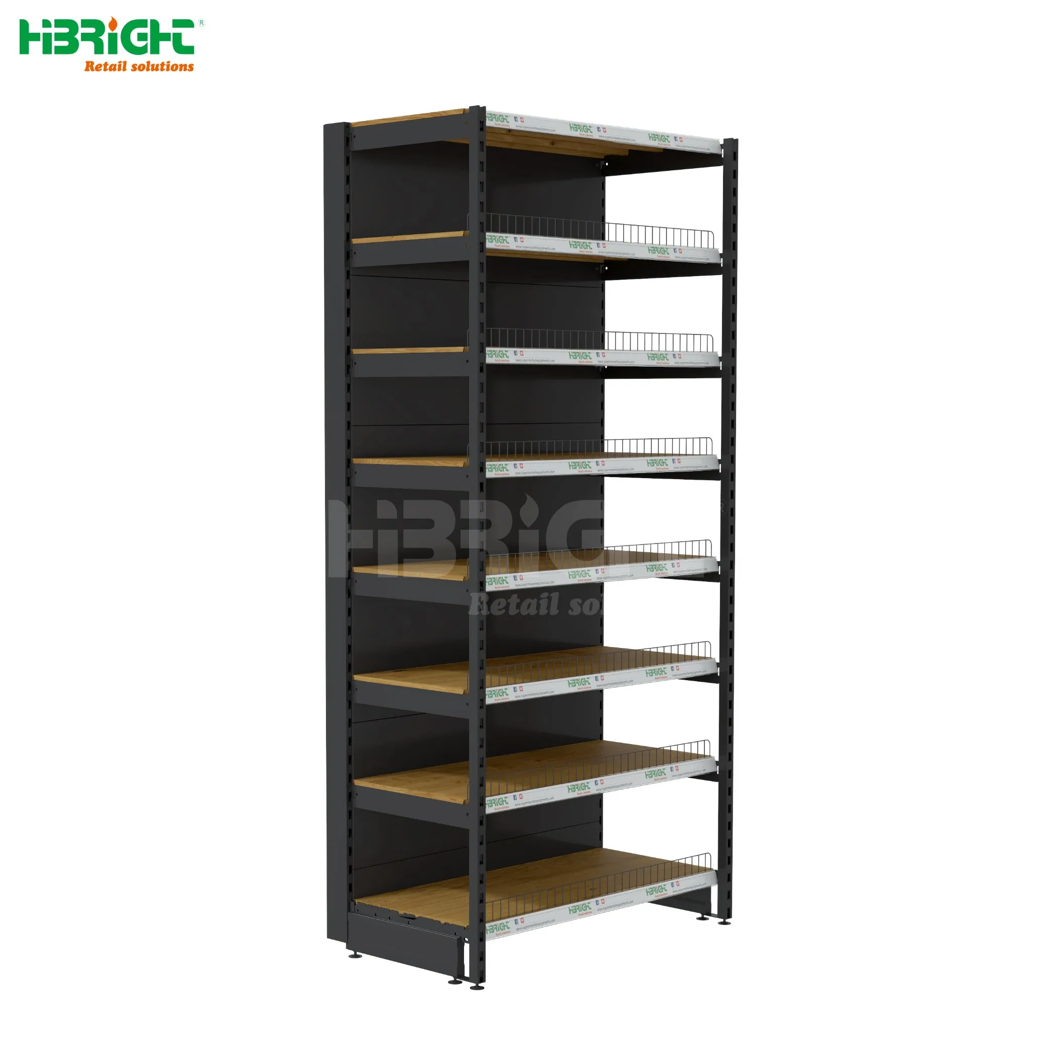 Single-Sided Modern Iron Display Rack White Gondola Shelving Convenience Store Groceries Light Duty Metallic Supermarket Shelves