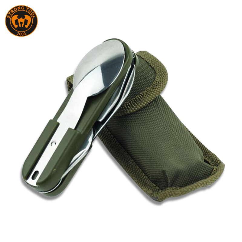 7-in-1 Camping Utensils Portable Fork Spoon Knife Picnics Cutlery for Hiking
