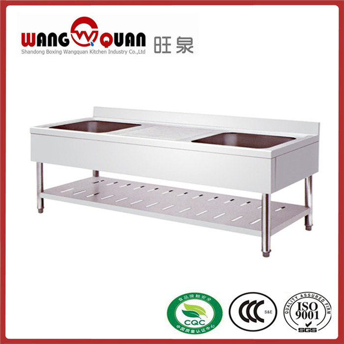 Double Kitchen Wash Basins with Middle Drainboard