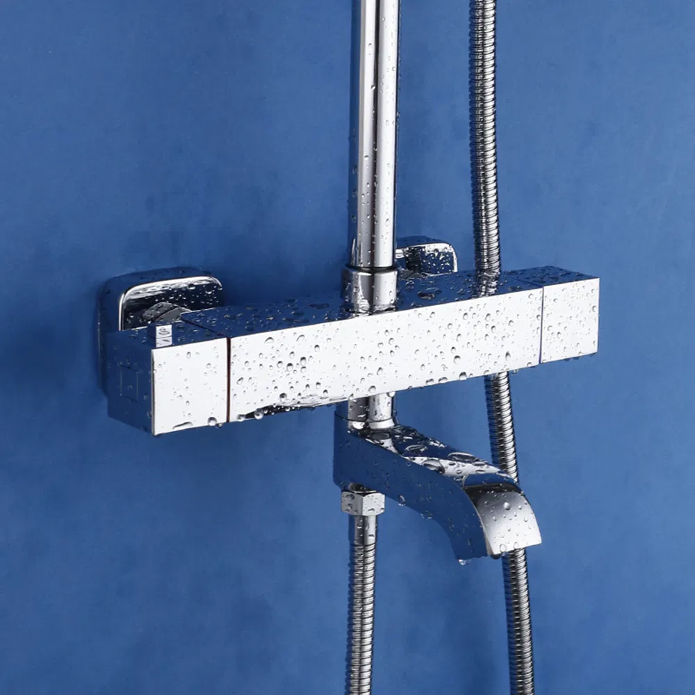 Household Copper Body Concealed Temperature Control Faucet Shower Mixer Valve