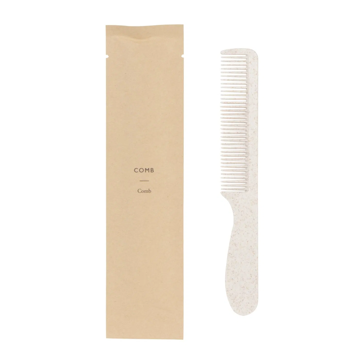 Disposable Hotel Plastic Straw Bamboo Combs Adult Travel Hair Comb