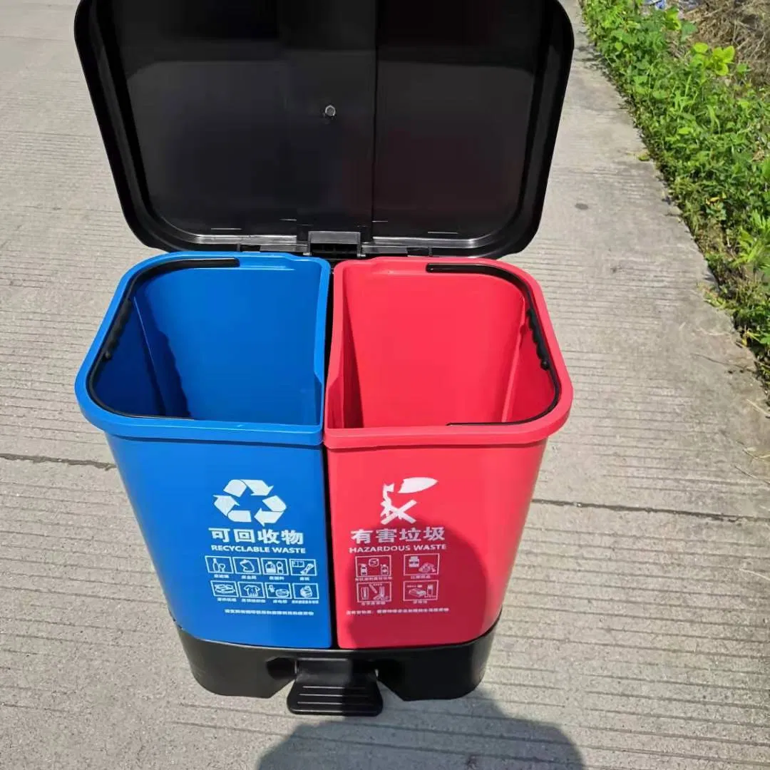 Двойной педальный мусорный бак для офиса и дома