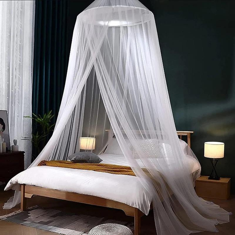 New-Style Modernization Solid Cotton Ceiling Mounted Courtyard Floor Pattern Mosquito Net