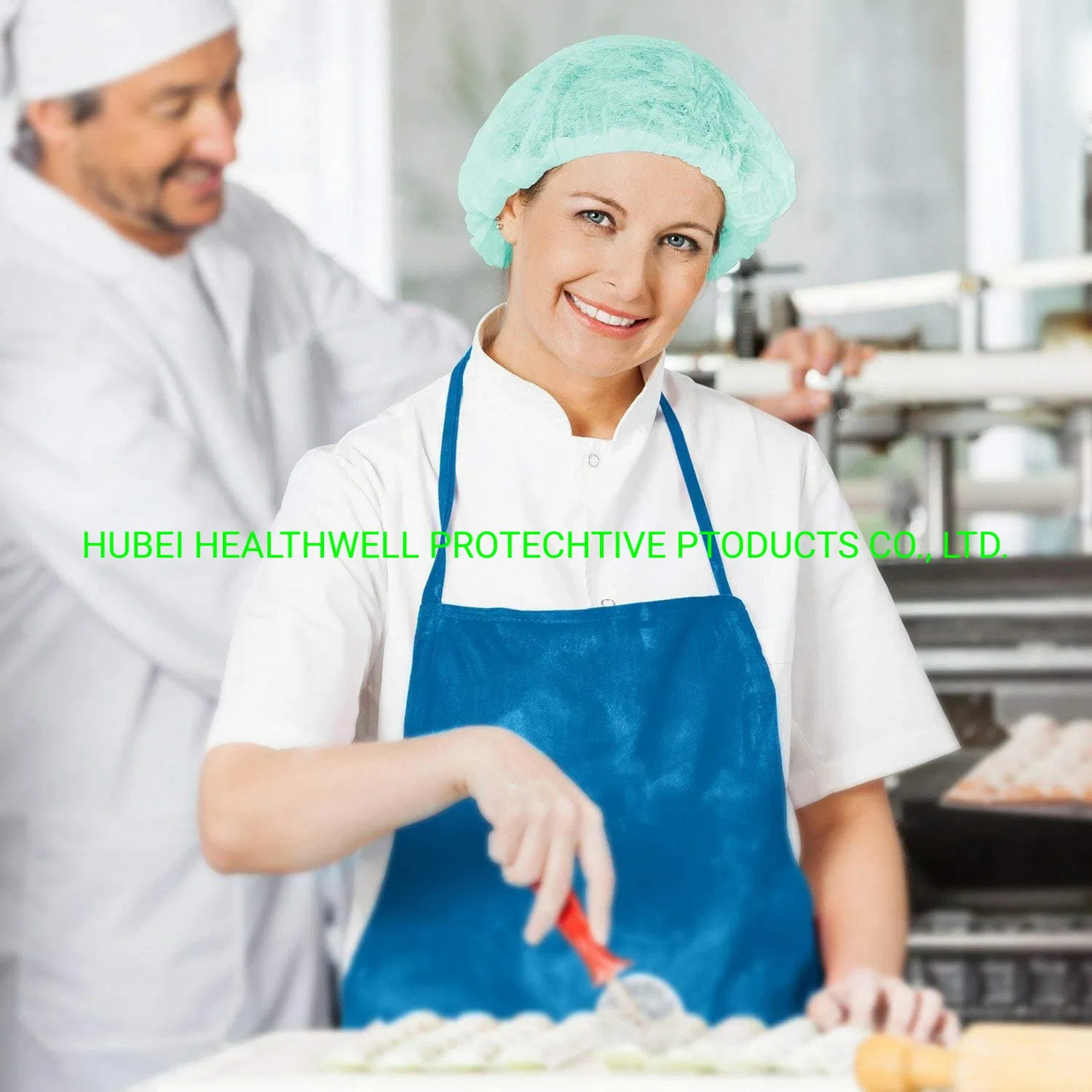 100 Pieces Disposable Non-Woven Clip Caps Mop Caps Hairnets Head Cover, 21"