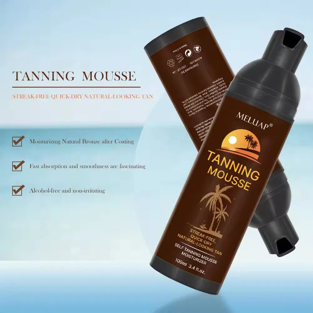 Private Label Dark Skin Self Tan Self Tanning Mousse Intensely Hydrating Self Tanning Foam