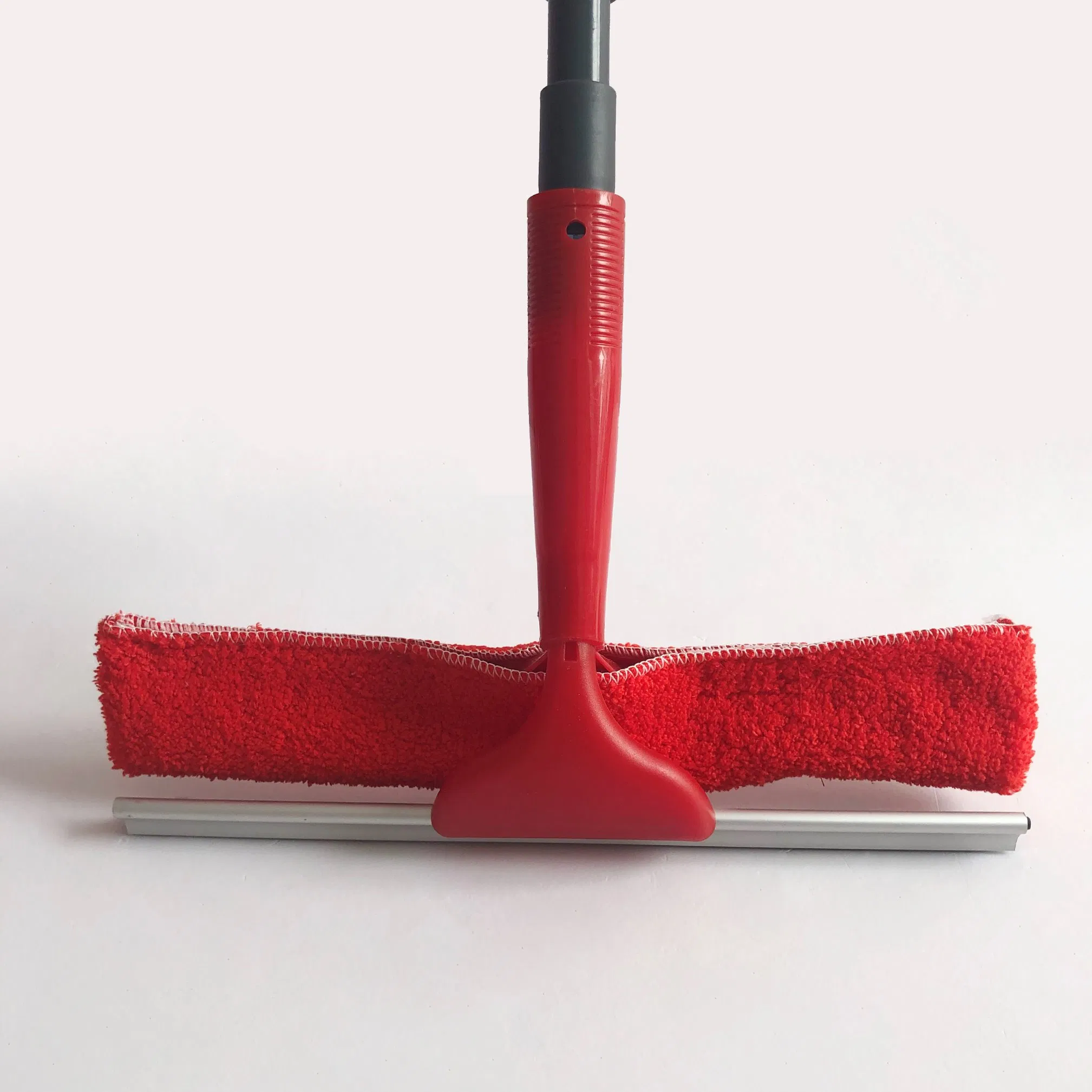 Wholesales Price Metal Telescopic Handle with Microfibre Refill and Rubber Squeegee Dobule Side Head Window Cleaner for Outdoor and Indoor Cleaning