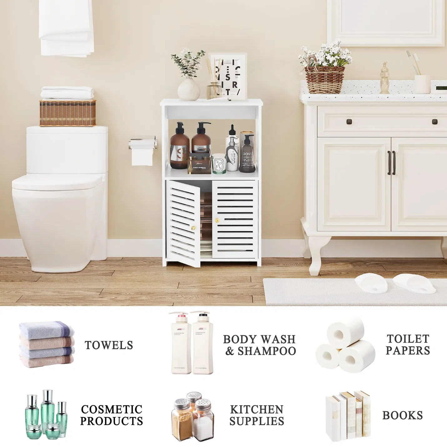 Easy Installation Light Weight Easy to Clean PVC Small Bathroom Cabinet