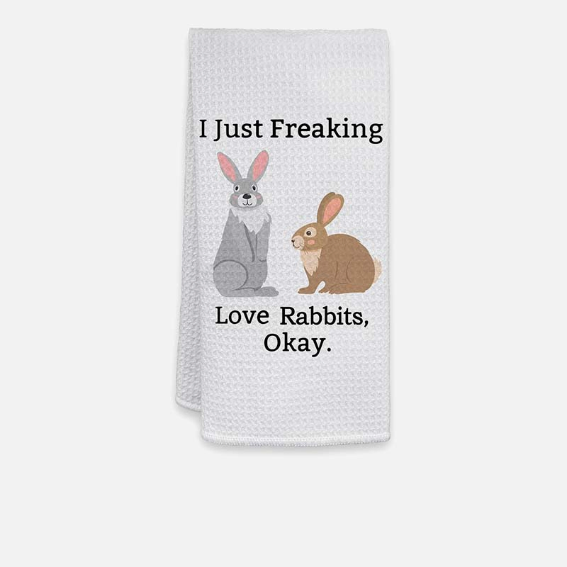 Cute Printed Kitchen Cleaning Towel Water Absorption Microfiber Waffle Kitchen Cloth