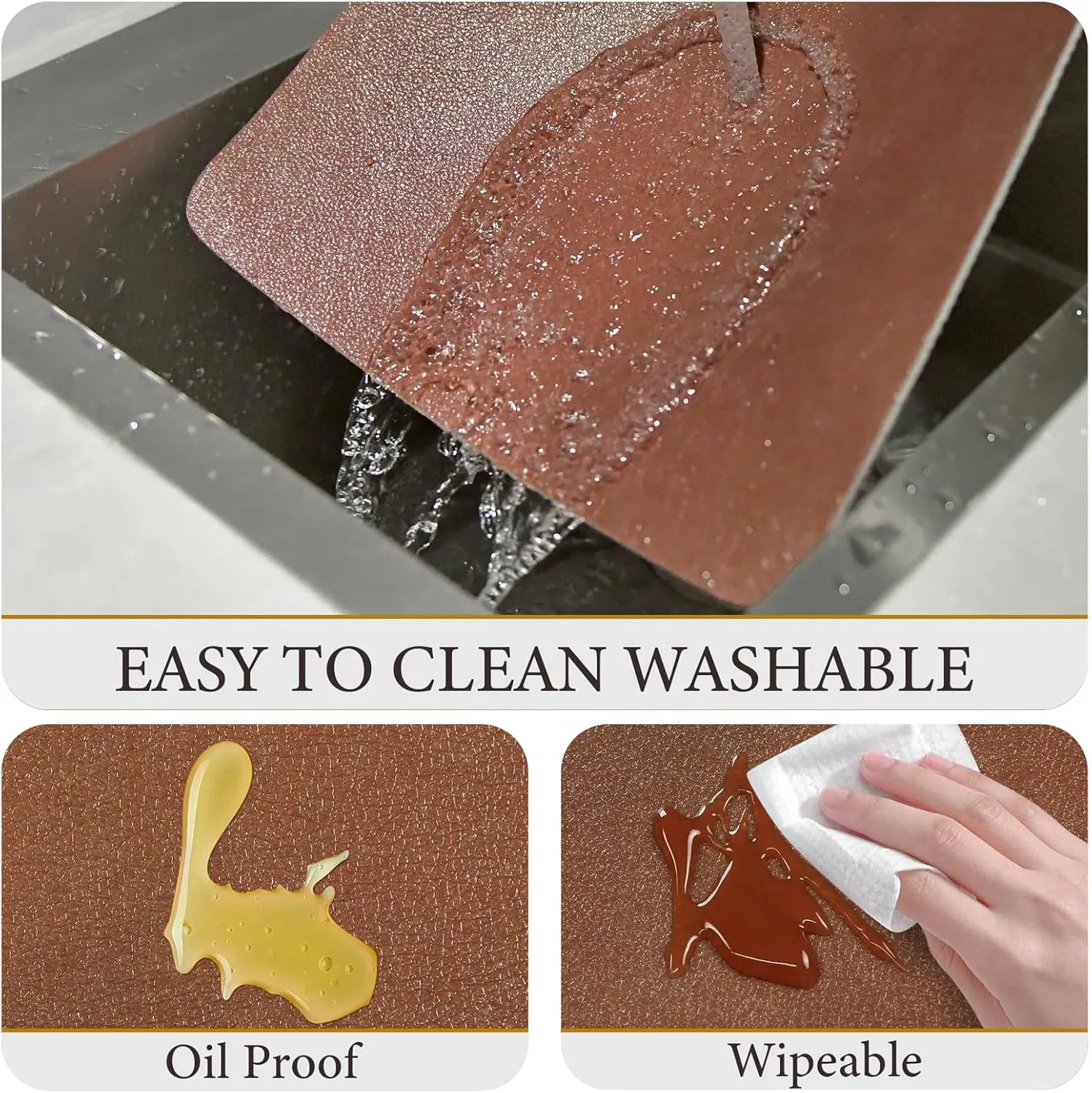 Vinyl Placemats Set of 6-12X17 Inch - Heat Resistant Washable Place Mats Waterproof Non-Slip Wipeable Table Mats for Dining Table Decor, Indoor/Outdoor Plastic