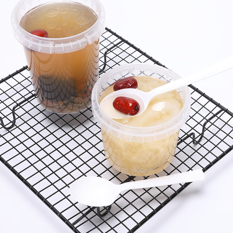 24oz Disposable Dessert Pudding Transparent Picnic Party Soup Cups with Lid Lock
