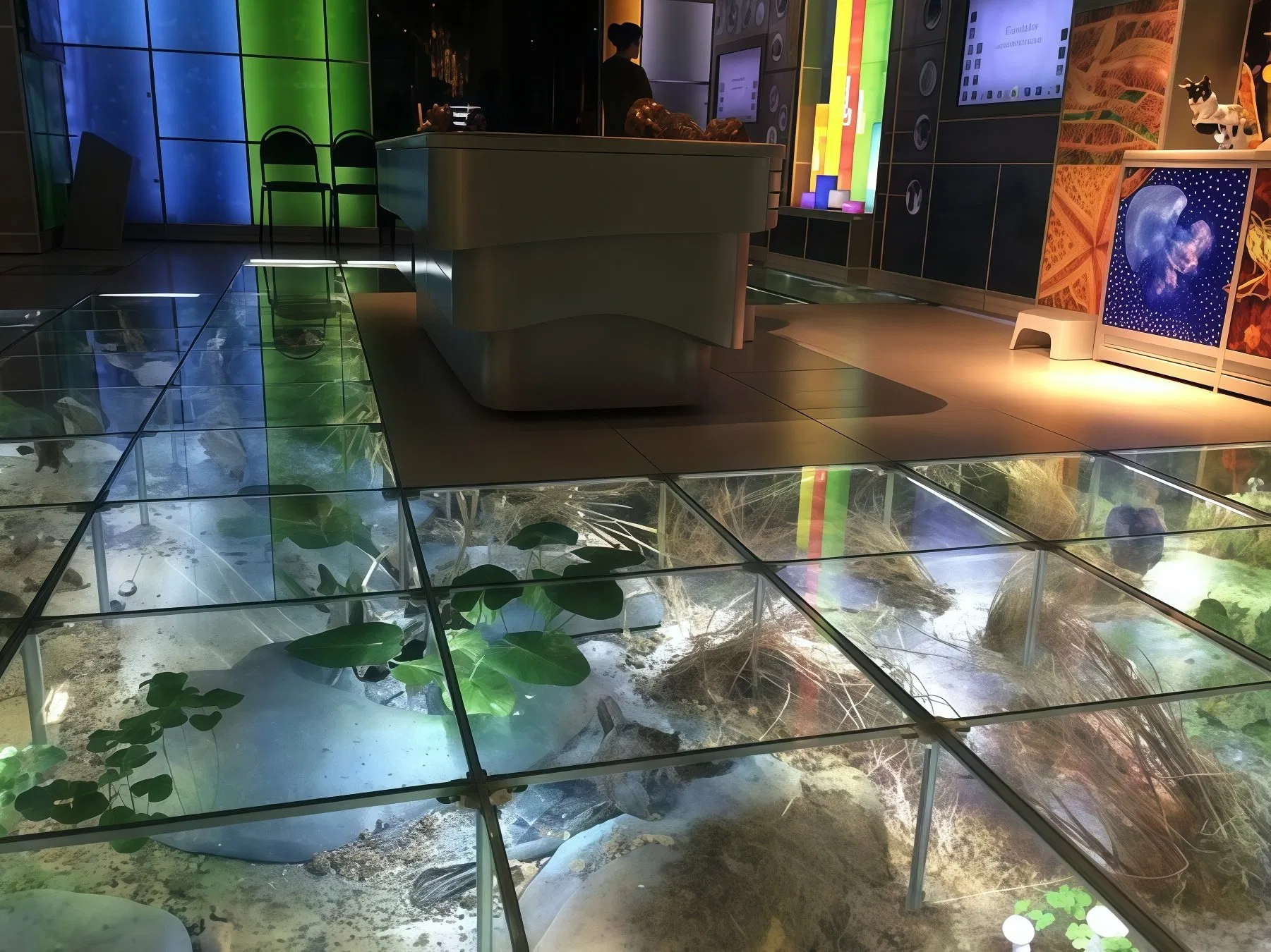 Static-Control Glass Raised Floors with 98% Transparency – Elevate Showroom and Commercial Space Design