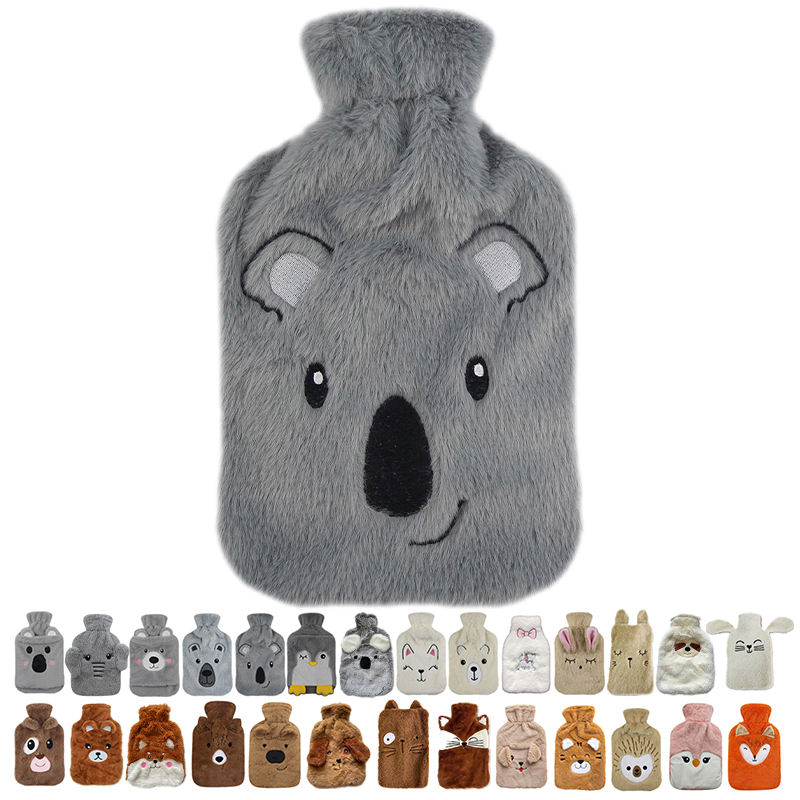Cartoon Plush Removable Washable Installation Water Filling Hot Water Bottle