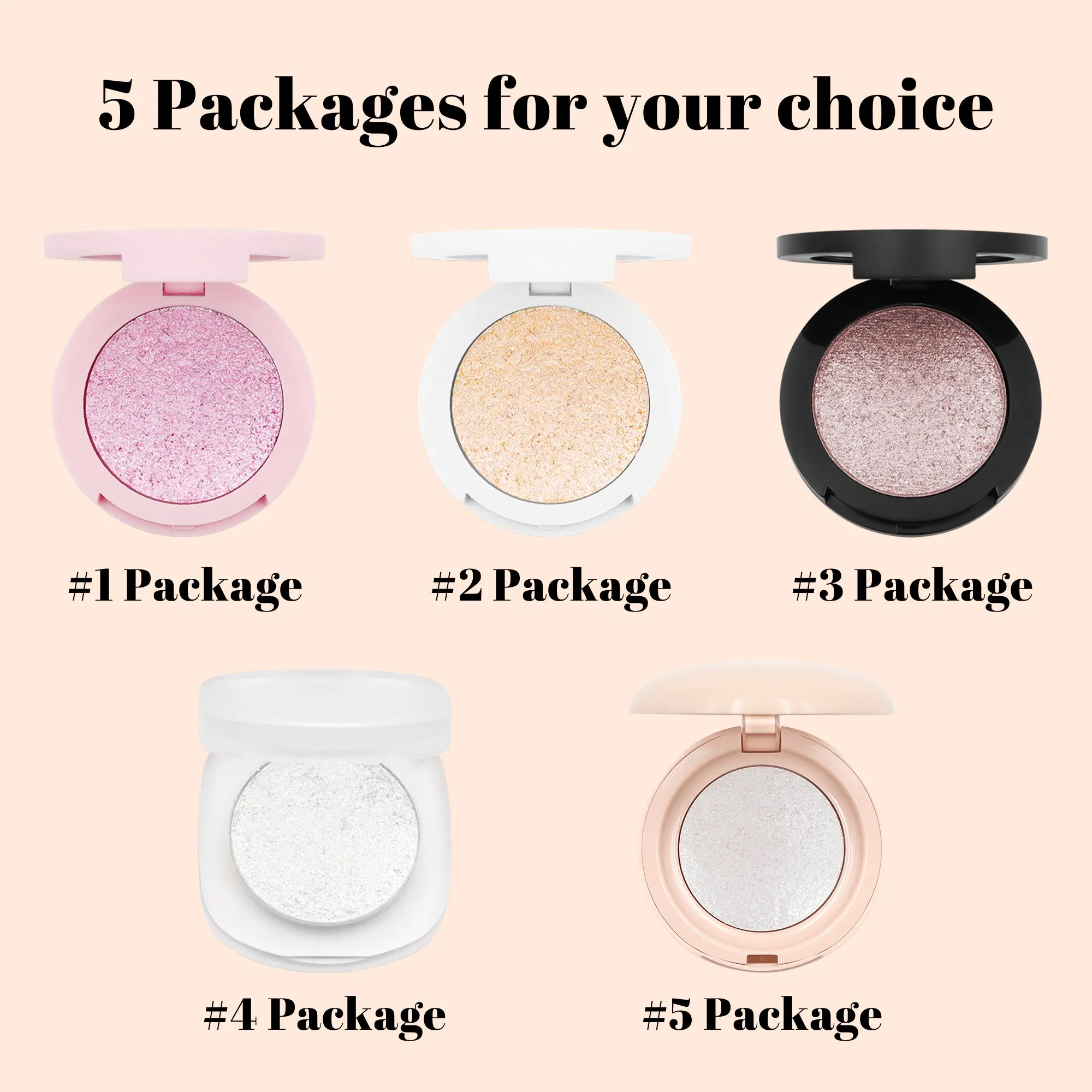 Custom Logo Luxury Vegan Diamond Glow Face High Pigment Shimmer Pressed Silky Highlighter Palette Makeup