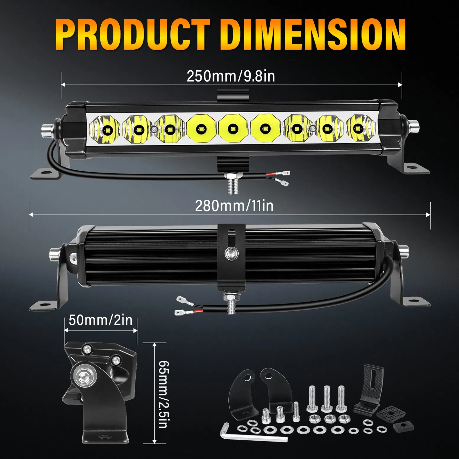 Tapaodu 11-дюймовая октагональная светодиодная лампа для бампера — однорядный габаритный фонарь DRL