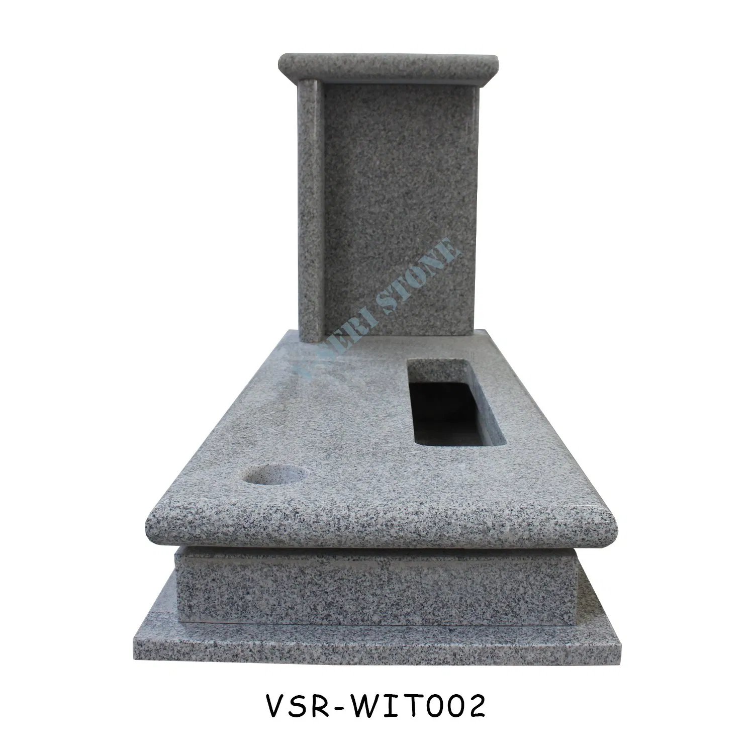 G623 Grey Granite Cemetery Head Stones Marble Cemetery Headstones with Pillar