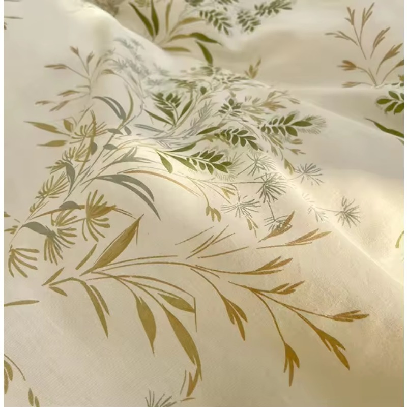 Fashionable Floral Cotton Small Fresh Breathable Fitted Sheet Bedding Duvet Cover Set