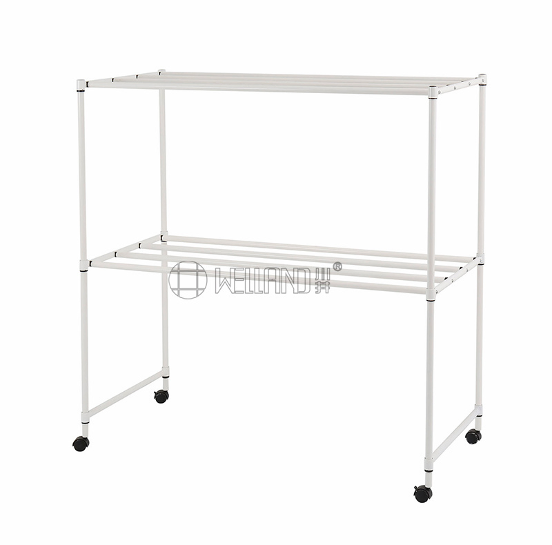 New Design 2 Layer Adjustable Metal Balcony Laundry Clothes Drying Rack