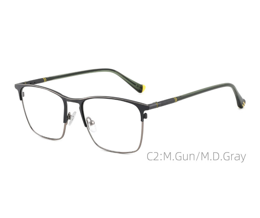 Wholesale Vintage Square Metal Glasses Double Bridge Glasses Eyewear Optical Eyeglasses