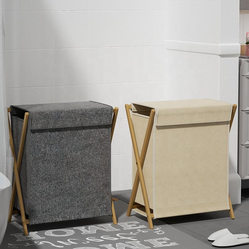 Household Foldable Laundry Dirty Clothes Storage Basket with Lid