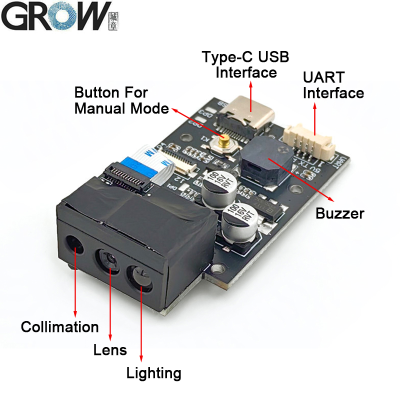 Grow GM69PRO 1280*800CMOS Ocr/1d/2D Barcode Scanner Module Support Ocr Passport Code