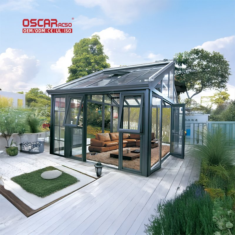 Aluminium Profile Glass House Greenhouse Winter Garden Customizable Modular Portable Outdoor Indoor Garden Decoration Sunroom