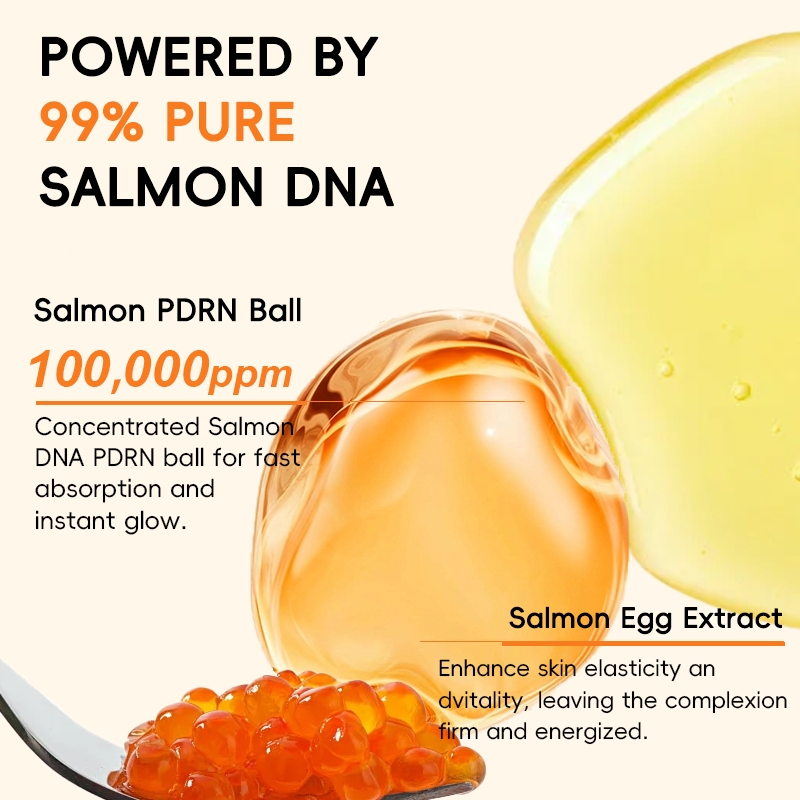 Private Label Repair Redness Reduction Anti-Aging Plumping Lightweight Watery Texture Sensitive Skin Salmon DNA Pdrn Ball Serum