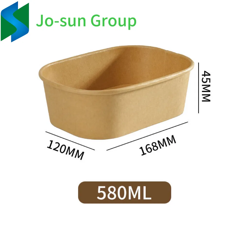 Factory Outlet Wholesale Food Grade Takeout Box Rectangular Paper Kraft White Bowl with Lid