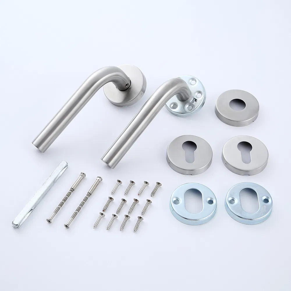 C Sharp 19mm Round Single Bend Stainless Steel Lock Lever Door Handles