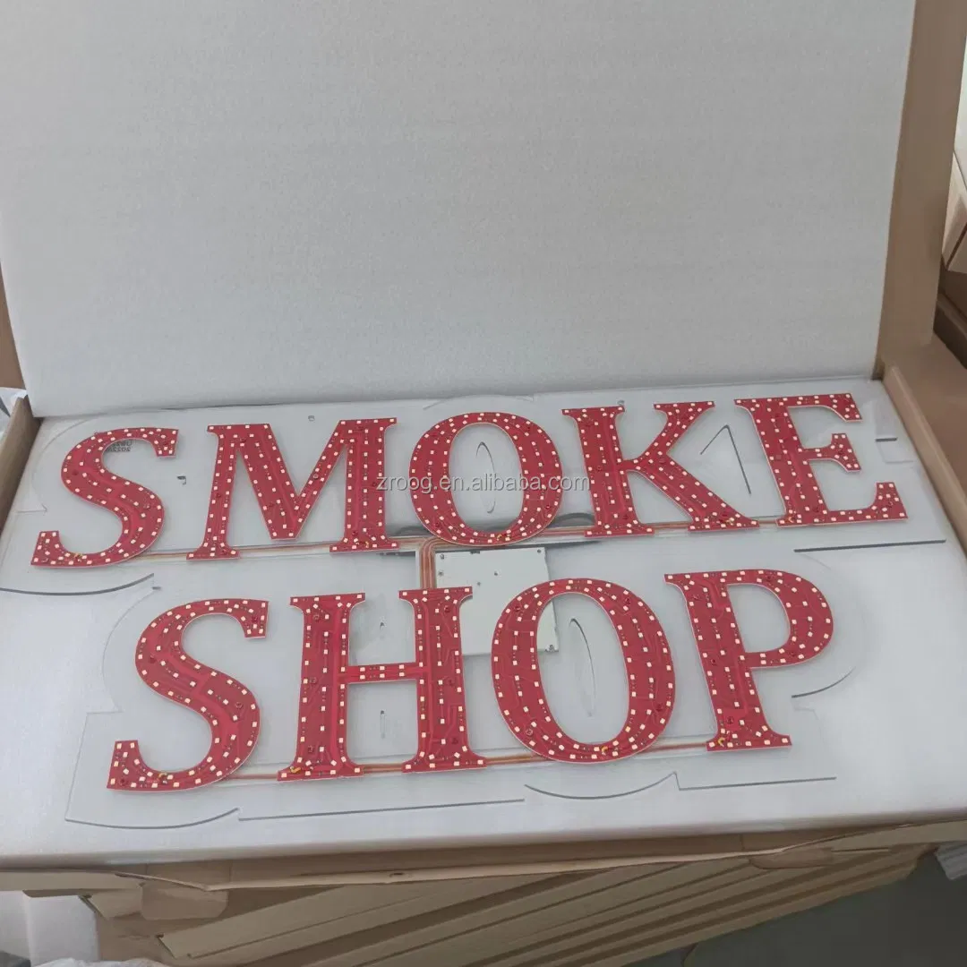 LED Illuminated Sign Indoor Text Board Display Glow Advertising for Vapor Shop