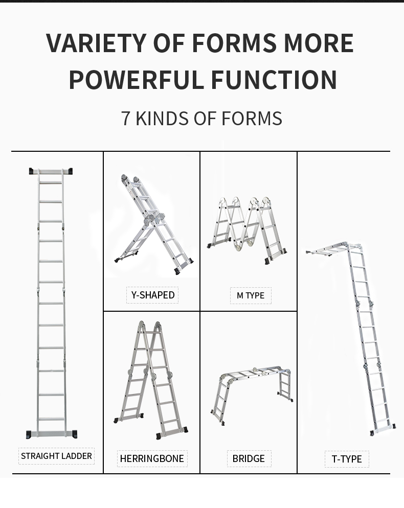 Multi Position Big Hinge En131 Certificate 4X6 Step Folding Aluminum Multipurpose Ladder