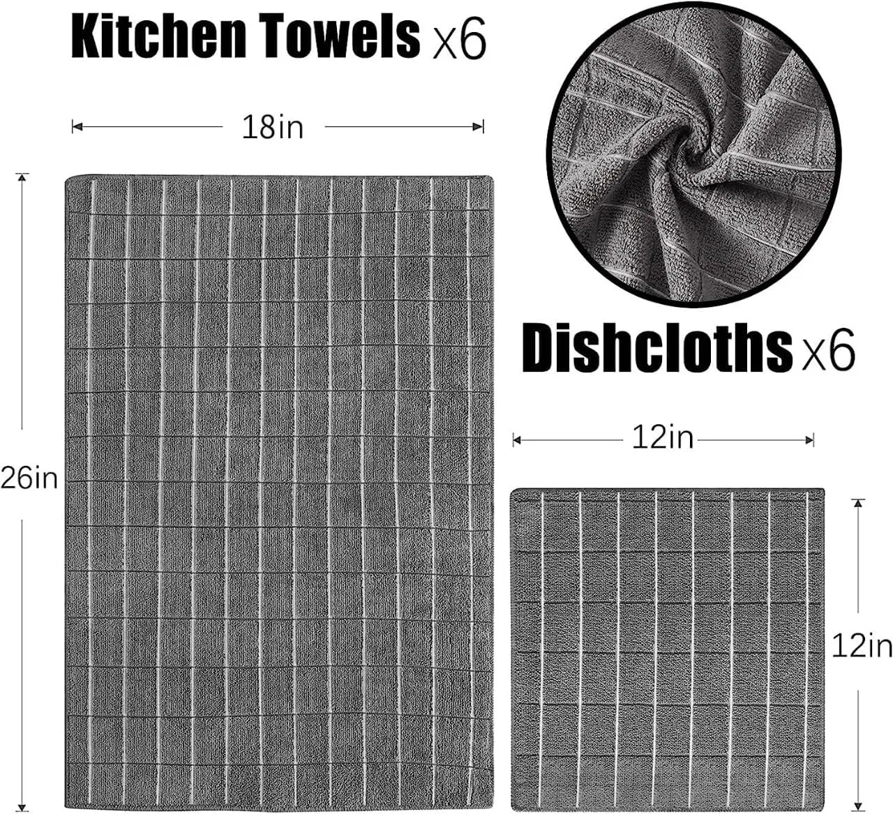 Microfiber Kitchen Towels and Dish Cloths Lint Free Dish Towels for Drying Dishes Soft and Absorbent