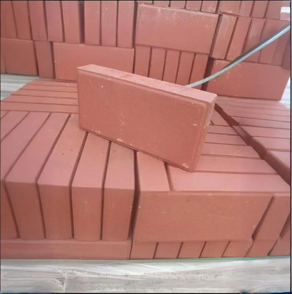 Fire Square Red Black Exterior Wall Floor Ceramic Tile Quartz Gray Terracotta Permeable Porcelain Tile Paver Garden Granite Clay Real Paving Stone Block Brick