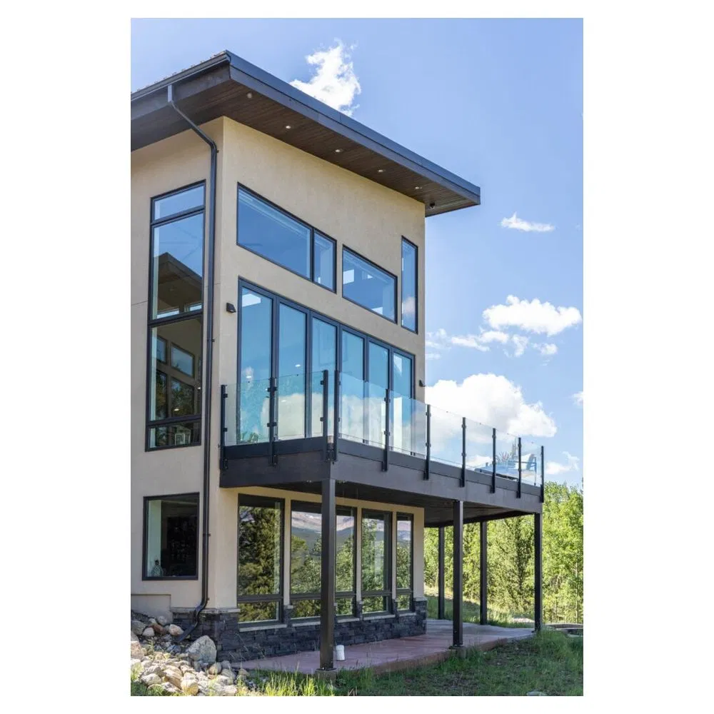 Glossy Surface Rust Proof Exterior Post Glass Railing