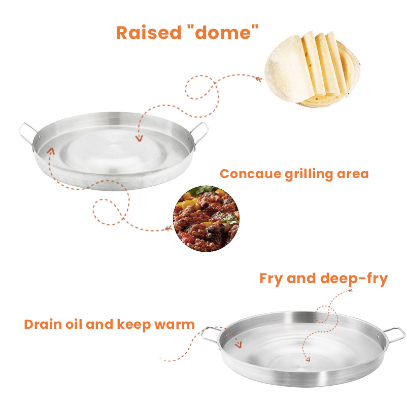 High Quality Stainless Steel Comales Pan for BBQ Heavy Duty Comal to Make Tortillas