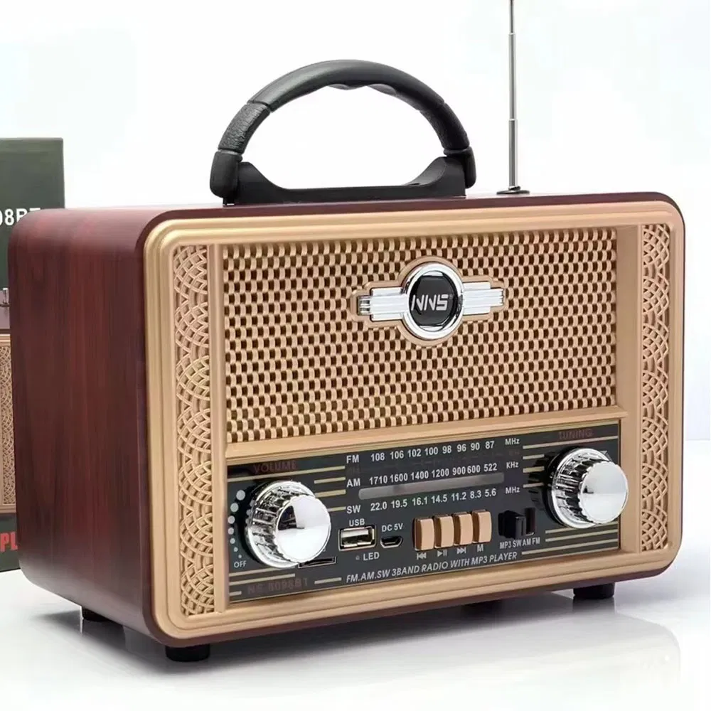 Ретро радио NS-8098BT с Bluetooth, деревянный корпус