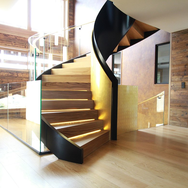 Commercial Steel Customized Indoor Prefabricated Stairs Antique Interior Stairs