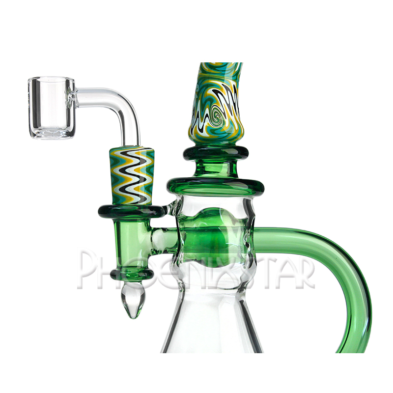 Phoenix 9 Inches Recycler DAB Oil Rig Handy Glass Smoking Water Pipes with Quartz Banger Arts Crafts Northstar Glass Rod High Quality