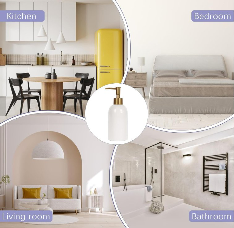 Elegant Look Single Ceramic Dispenser Pure White Neutral Bathroom Accessories