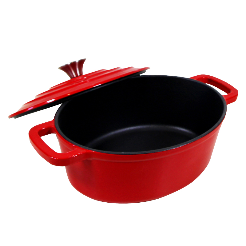 Cheap Price Custom Amazon Enamel 3.4qt Red Oval Soup Pots Crock Pot Casserole Pot Dutch Oven