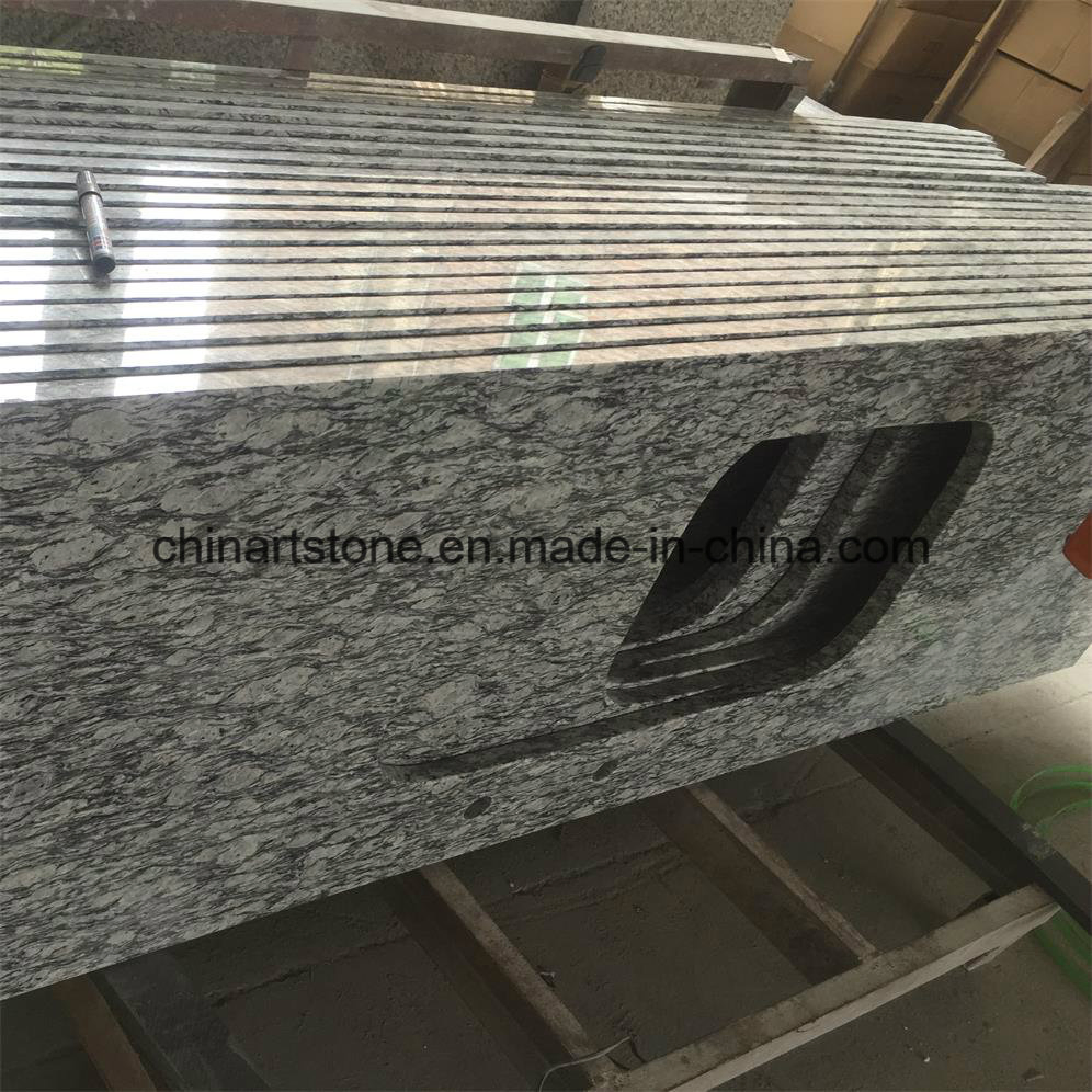 Chinese White, Gold, Black Granite Kitchen Countertop for Building Project