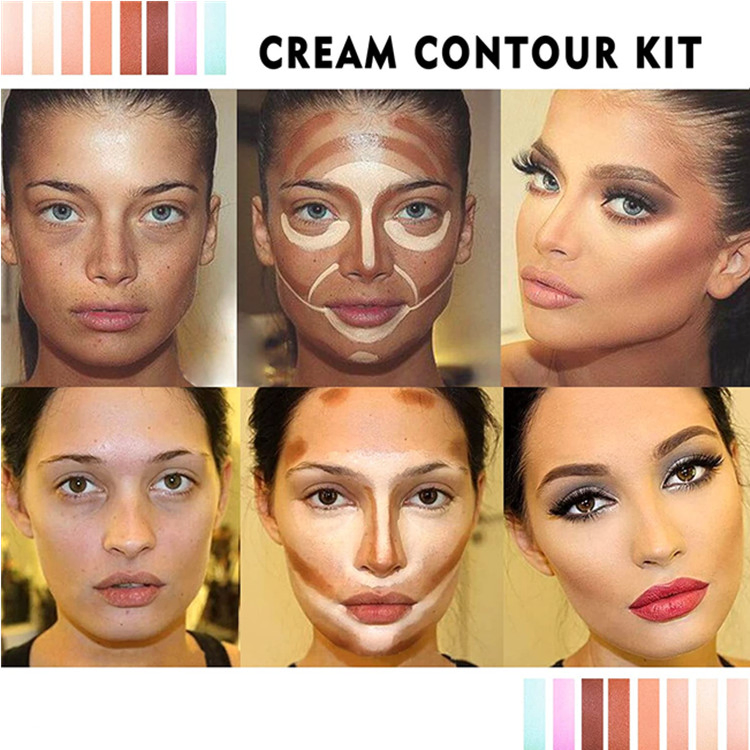 Advanced Vegan Cosmetics Cream Contour Best 8 Colors and Highlighting Makeup Kit