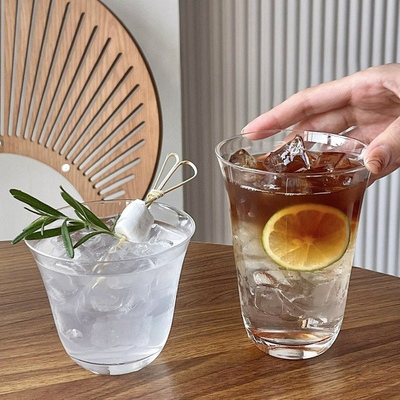 Simple Wide Mouth Cup Juice Fruit Tea Cocktail Glass Cup Highball Glass