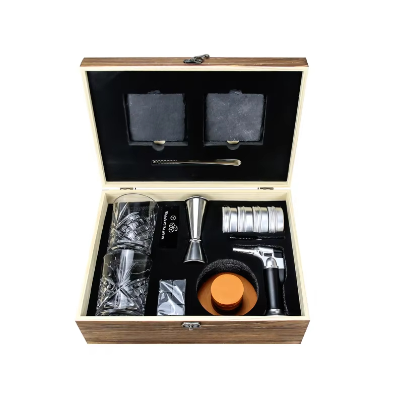 New Arrivals Customizable Logo Vintage Whisky Smoker Set Gift Box Whisky Smoker Kit