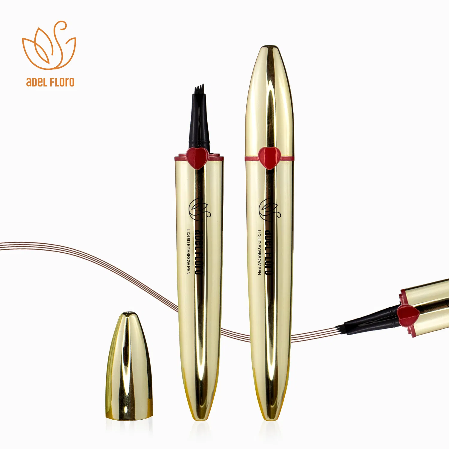 Best Waterproof Smudge Proof Long Lasting Liquid Eyebrow Pencil 4-Fork-Tip Black